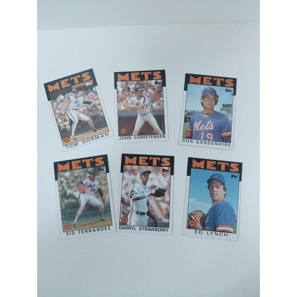 1986 Topps New York Mets Baseball Card Lot Darryl Strawberry Sid Fernandez 6pc